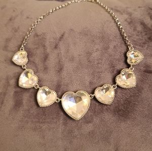 Faux Diamond Heart Necklace